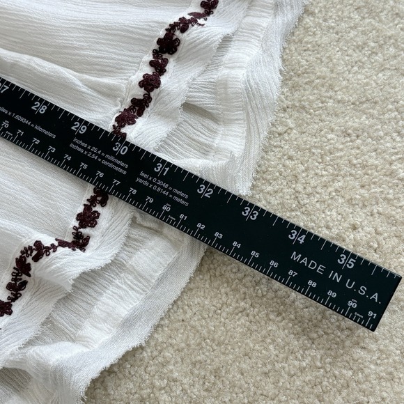 Free People Diamond Embroidered Tunic Medium Ivory Babydoll Boho Coastal Cowgirl - Picture 3 of 11